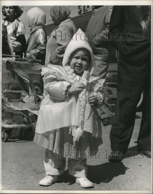 1963 New Orleans Mardi Gras baby in costume  - Historic Images