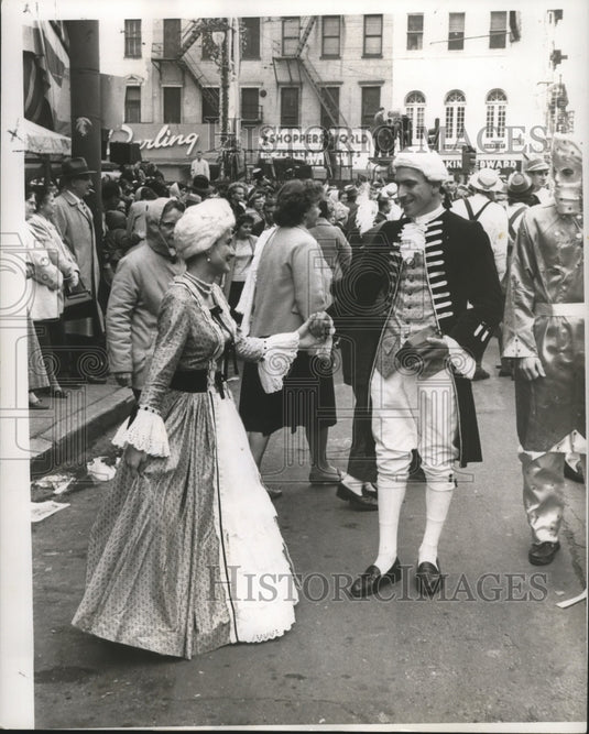 1961 Leo and Helen as George and Martha Washington at Mardi Gras - Historic Images
