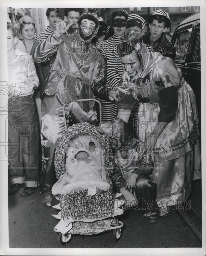 Attendees Pose at Mardi Gras, New Orleans  - Historic Images