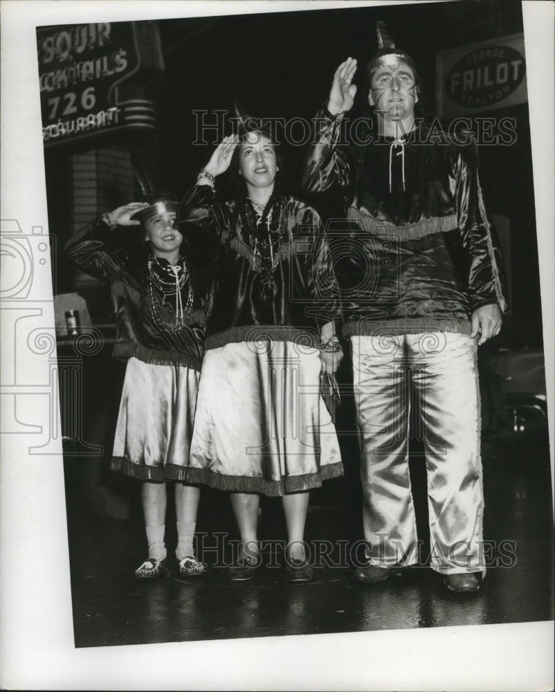 1955 Maskers Salute at Mardi Gras, New Orleans  - Historic Images