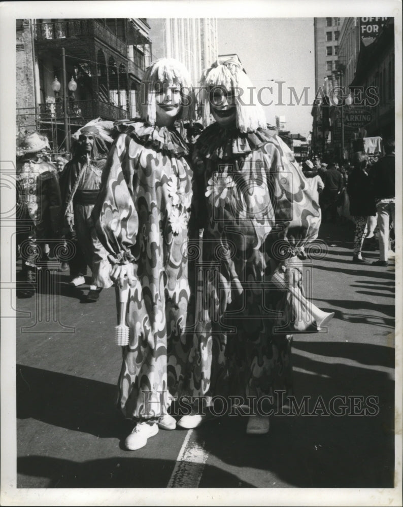 1969 New Orleans Mardi Gras Carnival clown costumes  - Historic Images