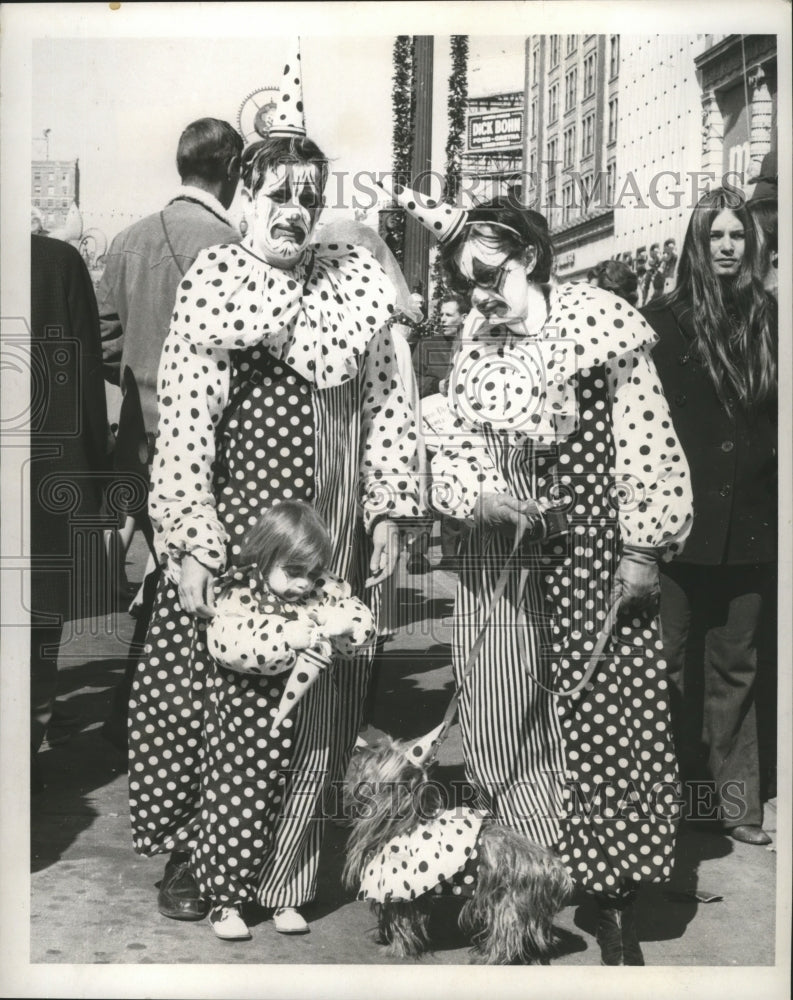 1969 NOLA Carnival Maskers as Clowns in New Orleans  - Historic Images