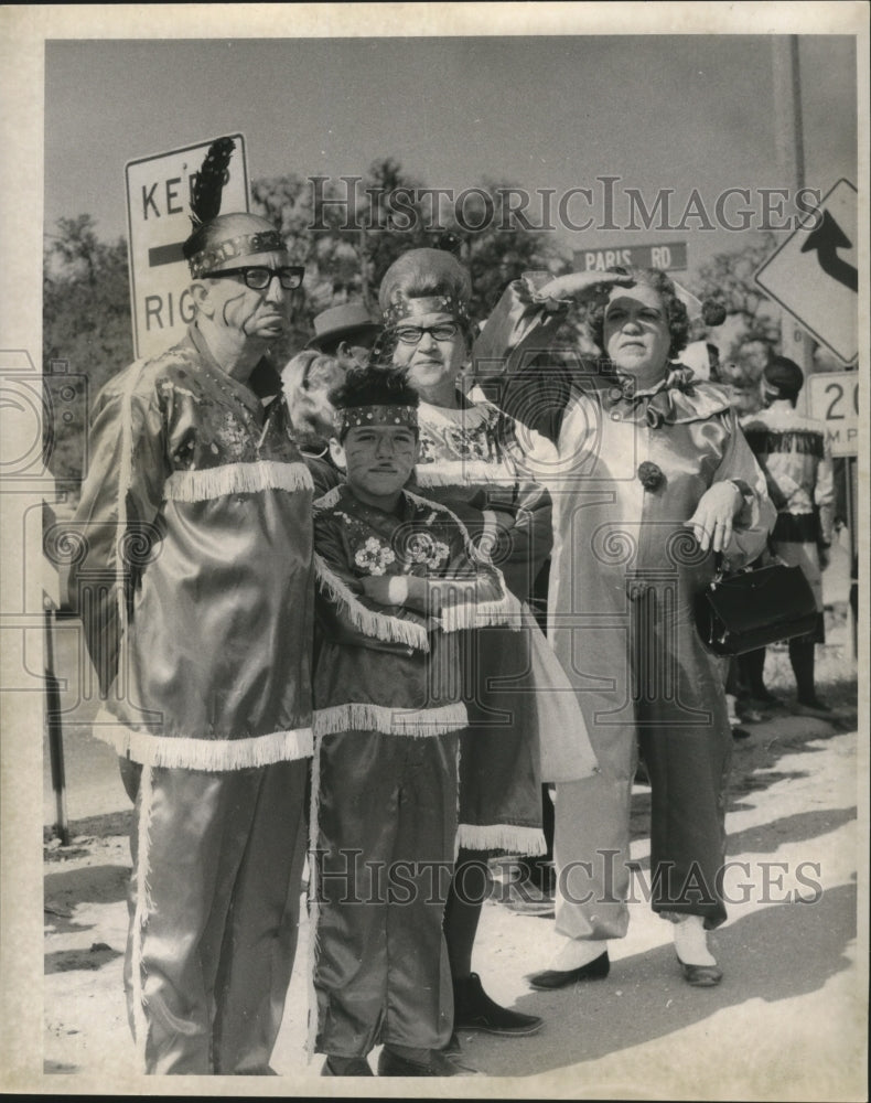 1968 Indian Family of Carnival Maskers in New Orleans  - Historic Images