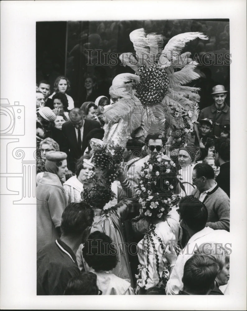 1967 View of Carnival Maskers in elaborate headpeices - Historic Images