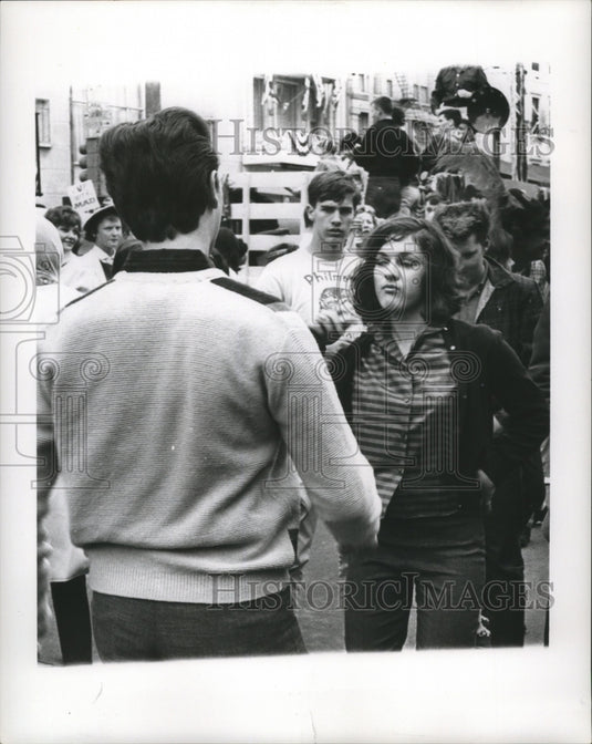 1967 Teens People Watching Carnival Maskers in New Orleans - Historic Images