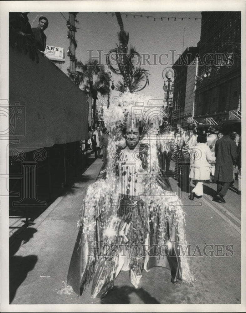 1971 Carnival masker in Drag.  - Historic Images