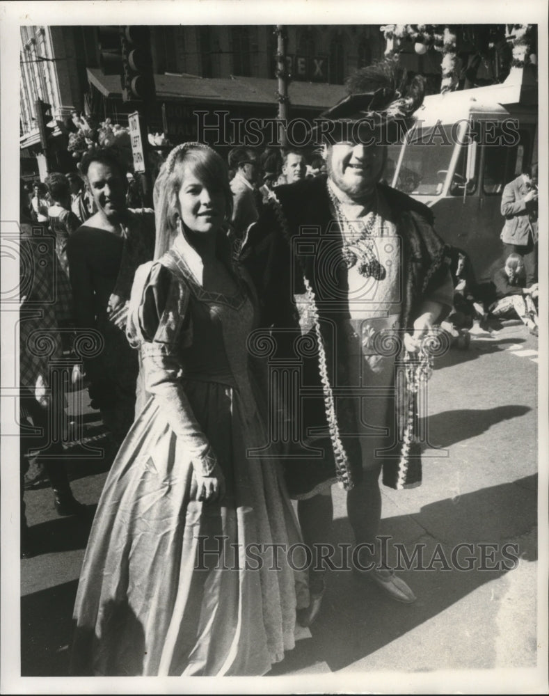 1971 Carnival maskers 18th century costumes  - Historic Images