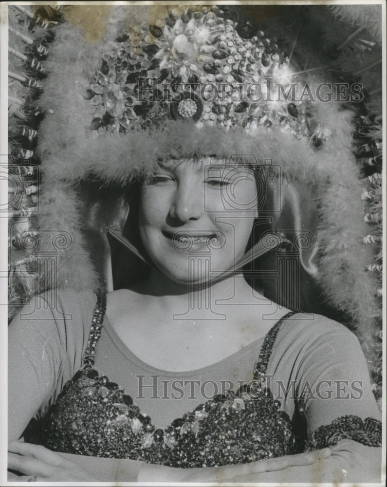 1971 Carnival masker with jeweled headdress.  - Historic Images