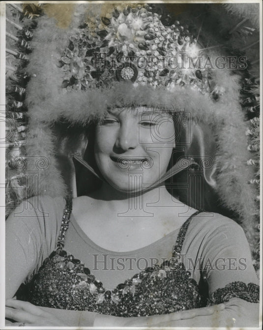 1971 Carnival masker with jeweled headdress.  - Historic Images