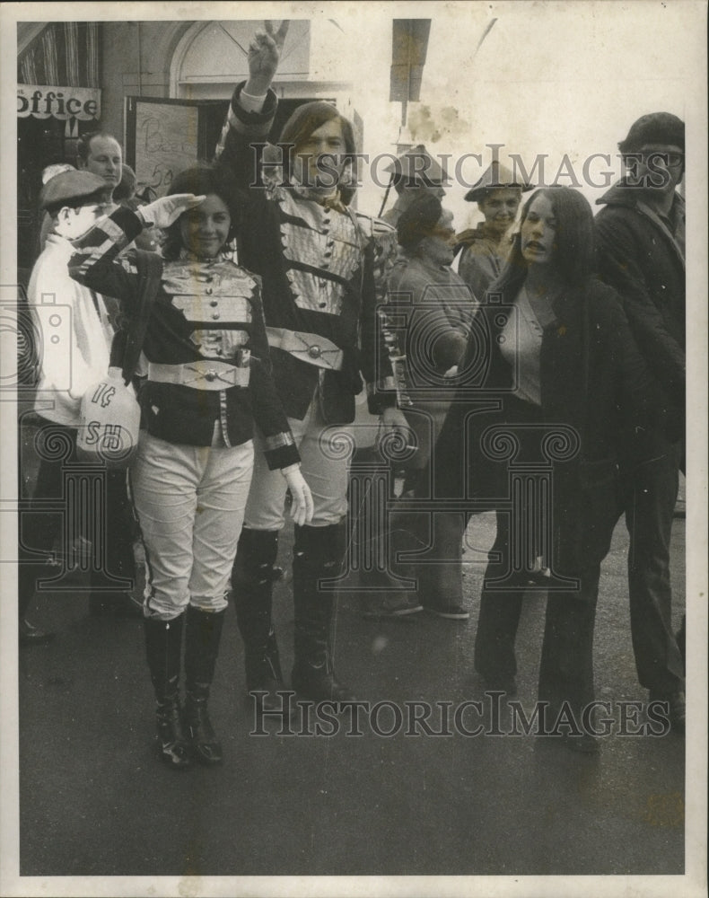 1971 Carnival maskers in Military dress  - Historic Images