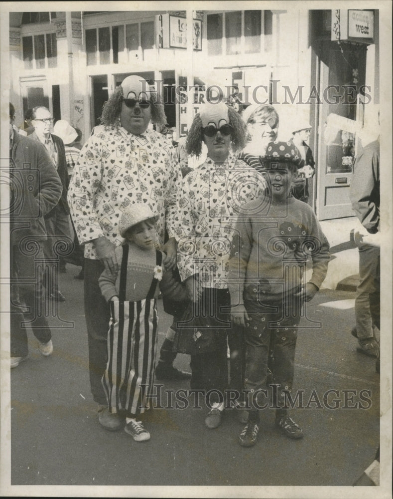 1971 Carnival maskers Clown family - Historic Images