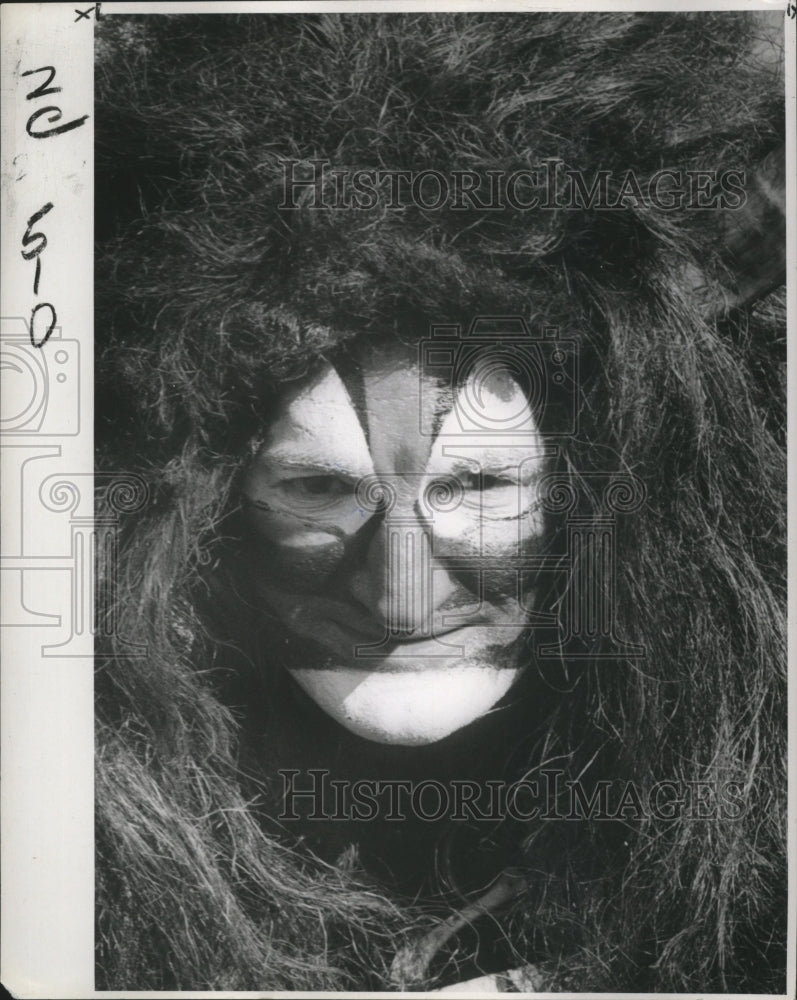 1972 Carnival masker Wild hair costume  - Historic Images