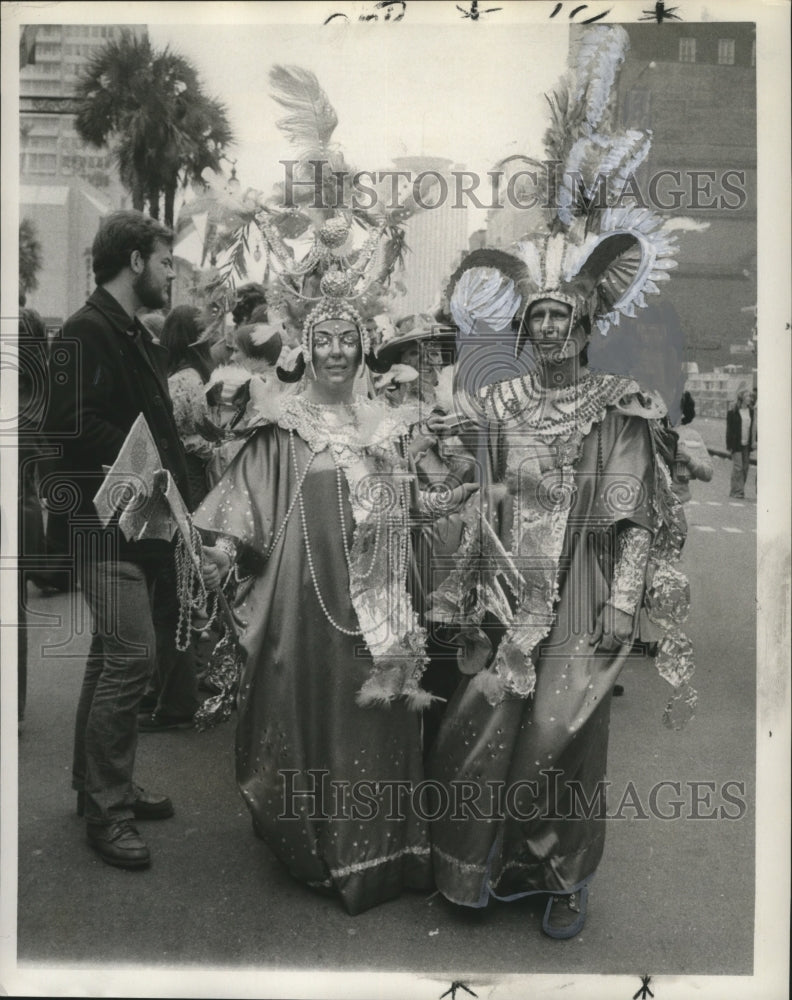 1973 Carnival Maskers elaborate headdress costumes  - Historic Images