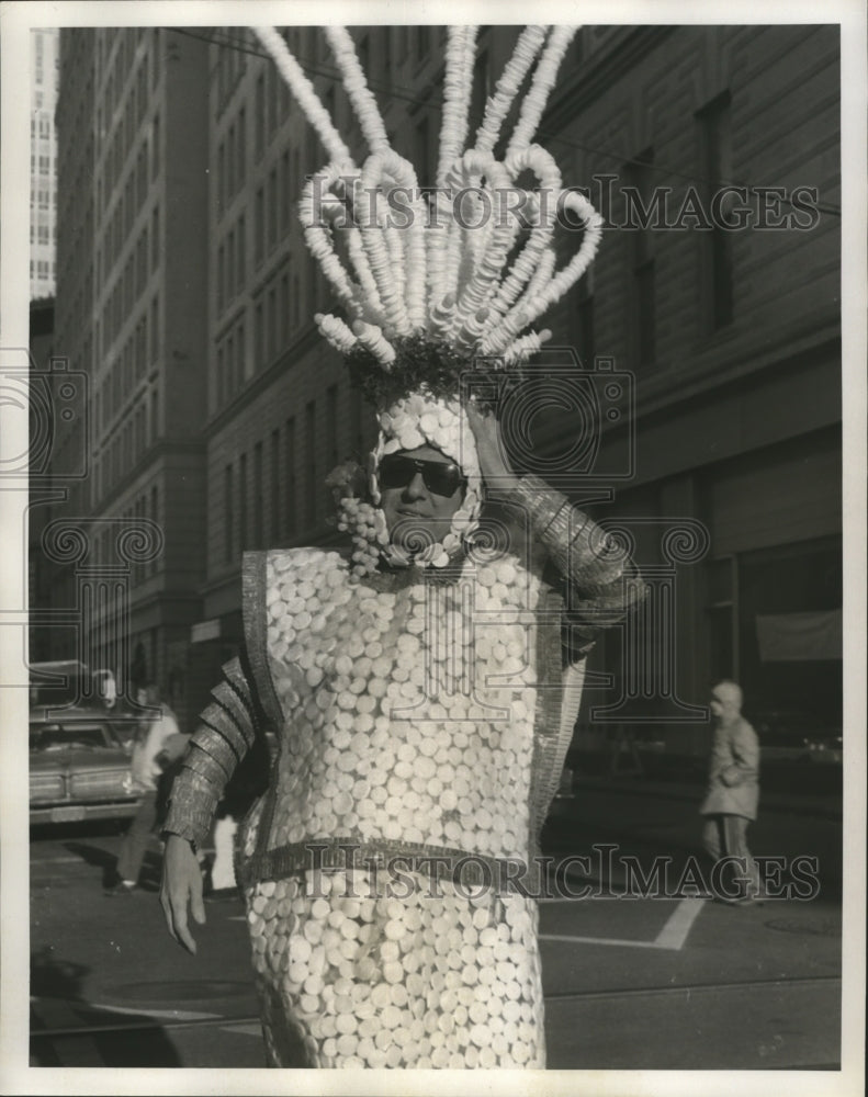 1974 Carnival Masker holding his head on!  - Historic Images