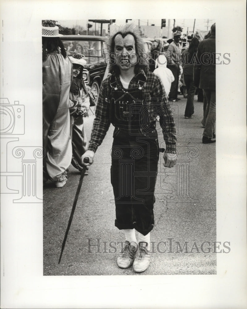 1978 Carnival Masker out among the crowd.  - Historic Images