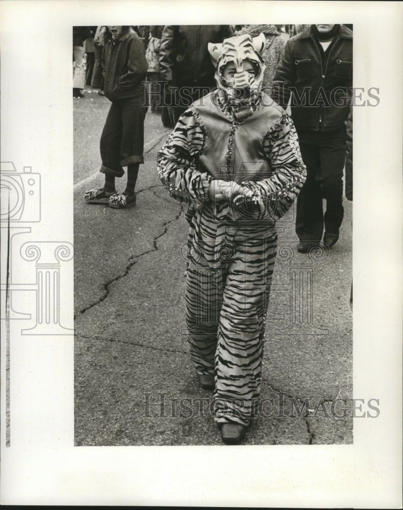 1978 Masker in Tiger Costume at Mardi Gras, New Orleans  - Historic Images