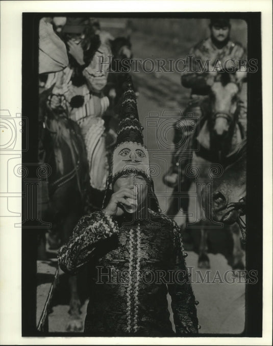 1985 Mardi Gras reveler at Church Point, La.  - Historic Images