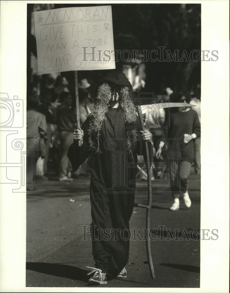 1987 Grim Reaper Wants the Job at Mardi Gras, New Orleans - Historic Images