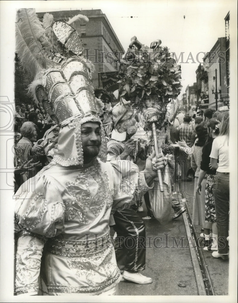 1973 Dela Chaise Marching Club in Mardi Gras Parade  - Historic Images