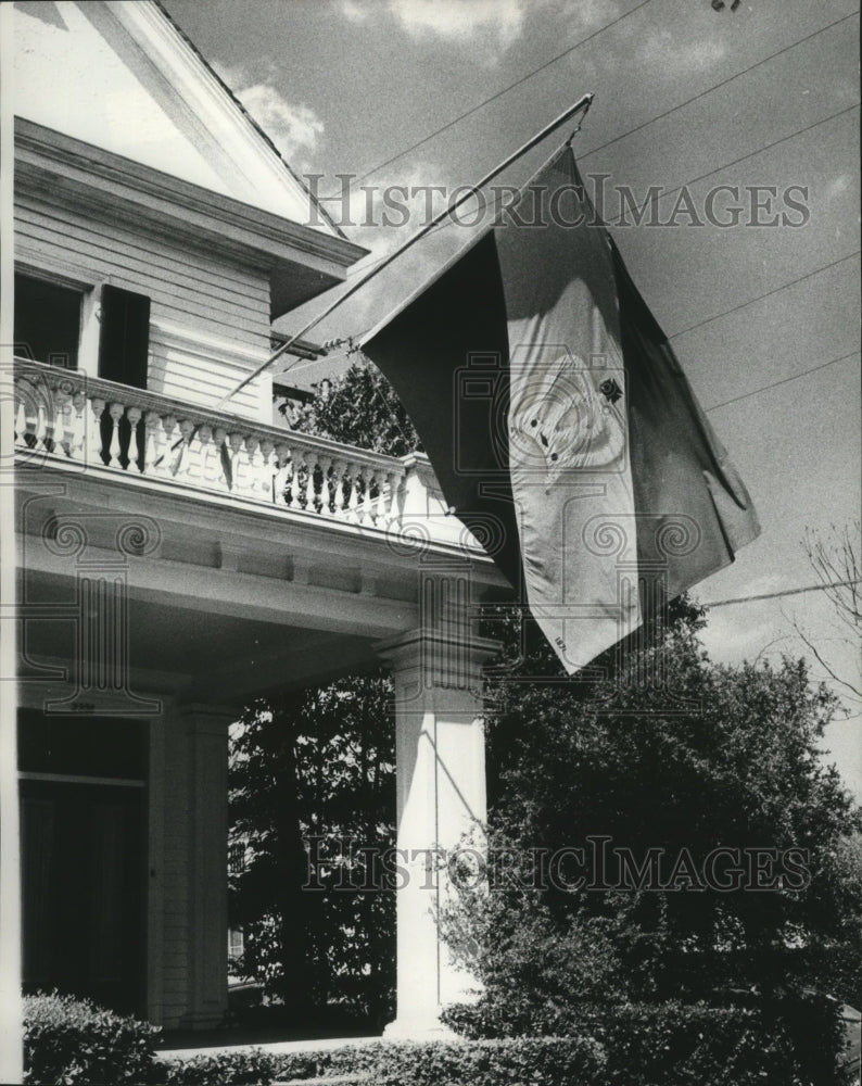 1976 View of Carnival Flag for Mardi Gras in New Orleans  - Historic Images