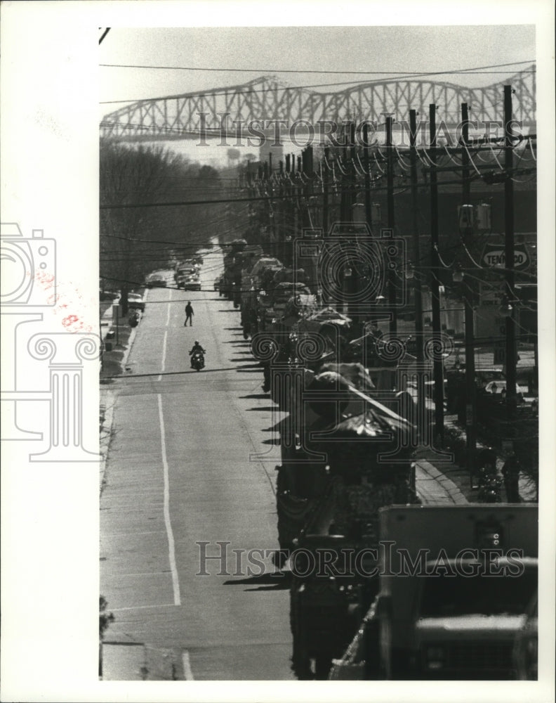 1985 Floats for Atlas Parade are Moved Down Cleary Ave. New Orleans. - Historic Images