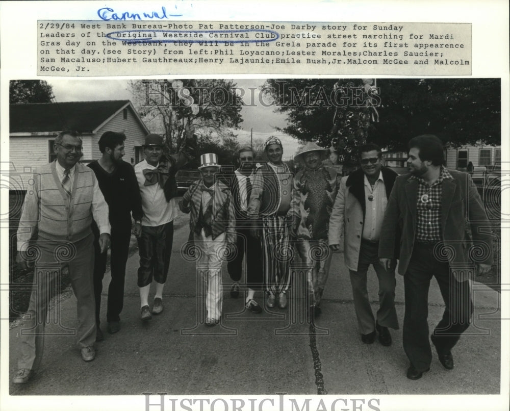 1984 Westside Carnival Club Practice Marching for Mardi Gras - Historic Images