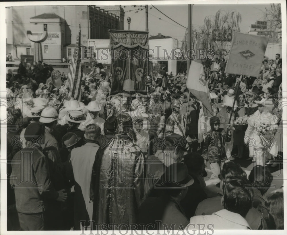 1967 Crowd Watches Corner Marching Club, Mardi Gras, New Orleans - Historic Images