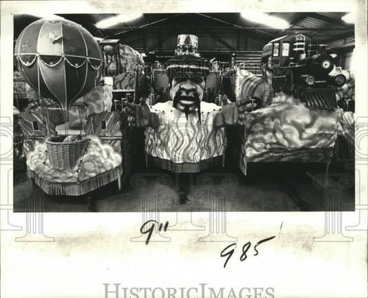 1983 Mardi Gras Floats waiting for Fat Tuesday, Atreus Parade - Historic Images