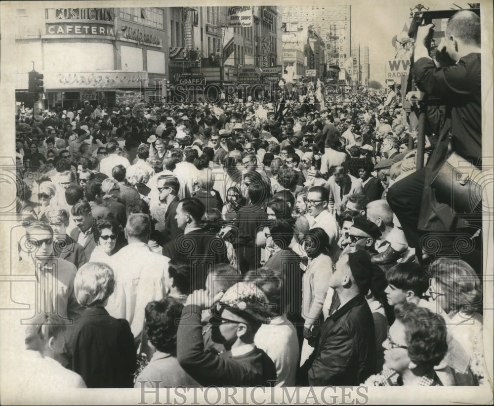 1968 Mardi Gras Carnival Crowds on Canal St.  - Historic Images