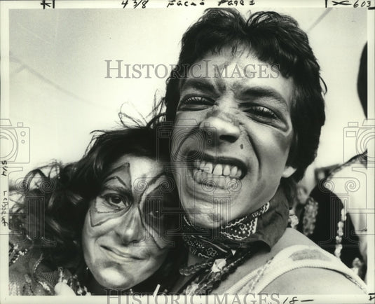1979 Scary Faces at Jeff Carnival Parade at Mardi Gras New Orleans - Historic Images