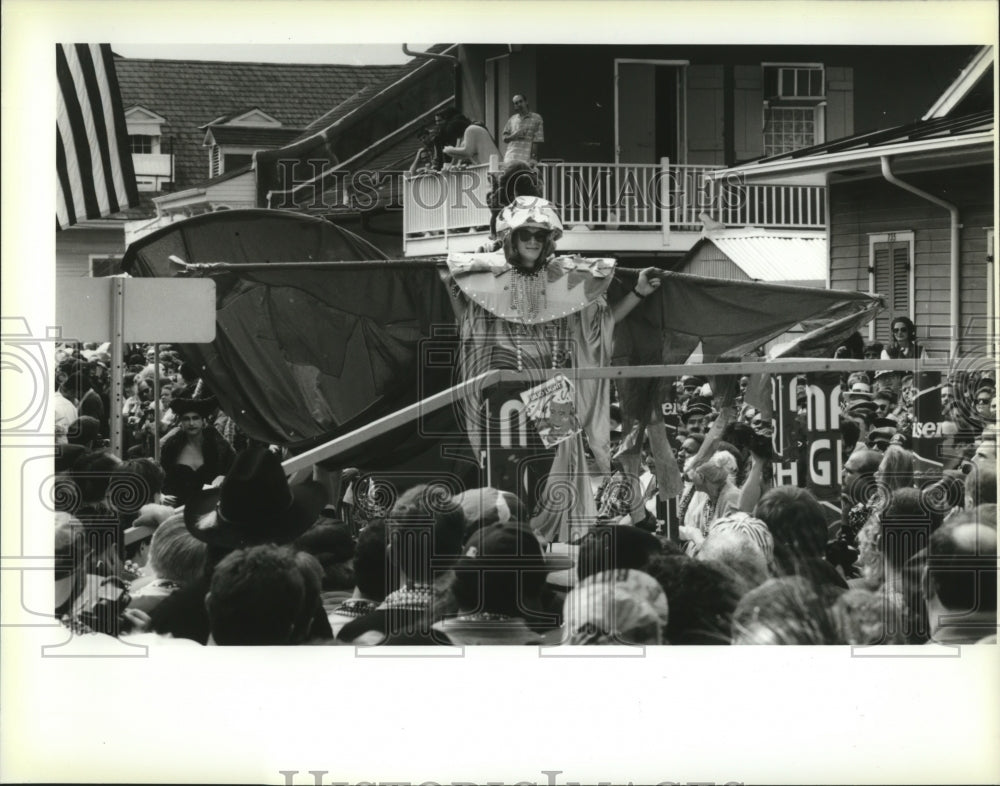 1994 Carnival Masker Competes in Costume Contest at Mardi Gras - Historic Images