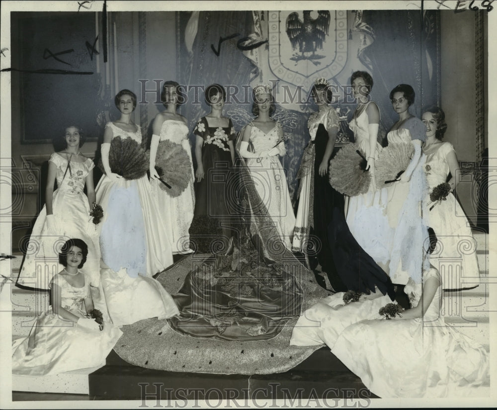 1962 Carnival Ball Prometheus Queen and her Maids of Honor. - Historic Images