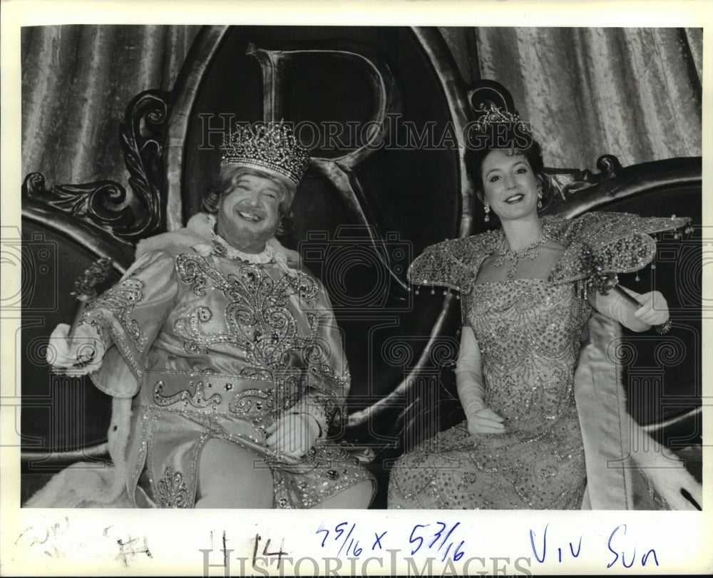 1989 King and Queen of Rex, Carnival Ball, Mardi Gras, New Orleans - Historic Images