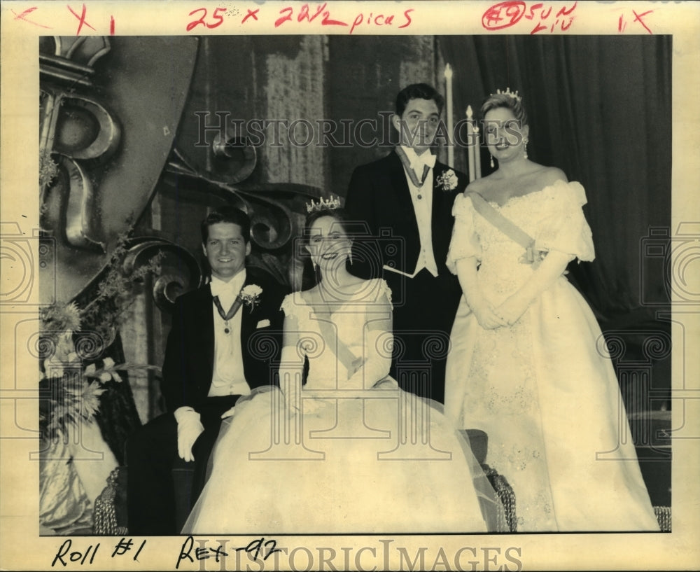 1992 Queen and King at Rex Ball Mardi Gras, New Orleans  - Historic Images