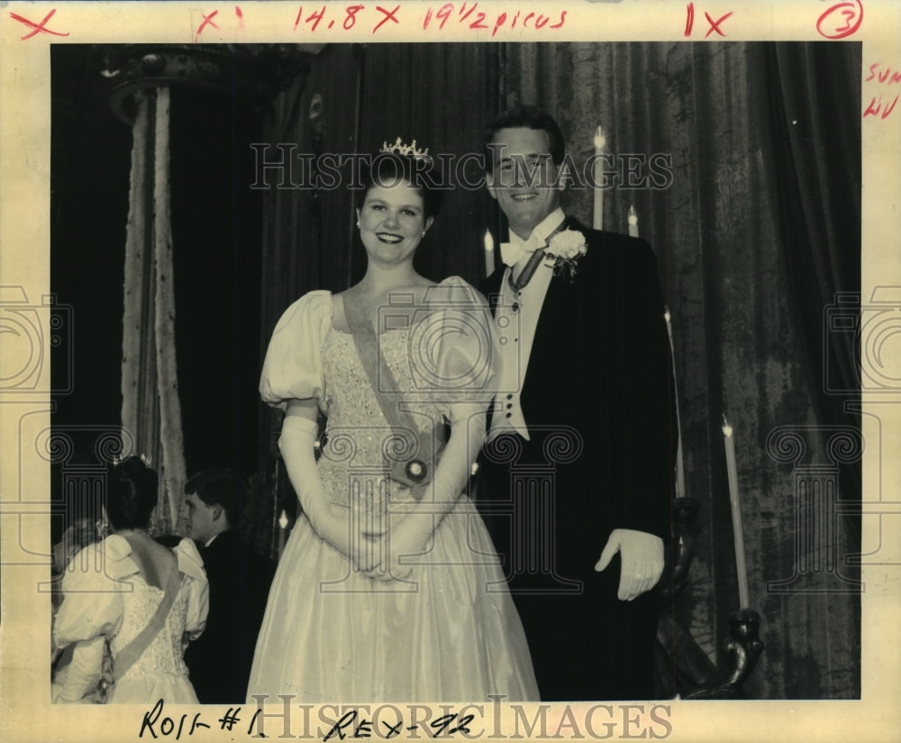 1992 Queen and King at Rex Ball Mardi Gras, New Orleans  - Historic Images