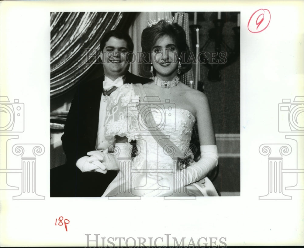 Beau Johnson and Ashley Leary, Duke and Maid at Rex Ball Mardi Gras - Historic Images