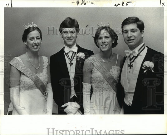 1980 Carnival Maids Catherine Fenner & Julia Waters with Escorts - Historic Images