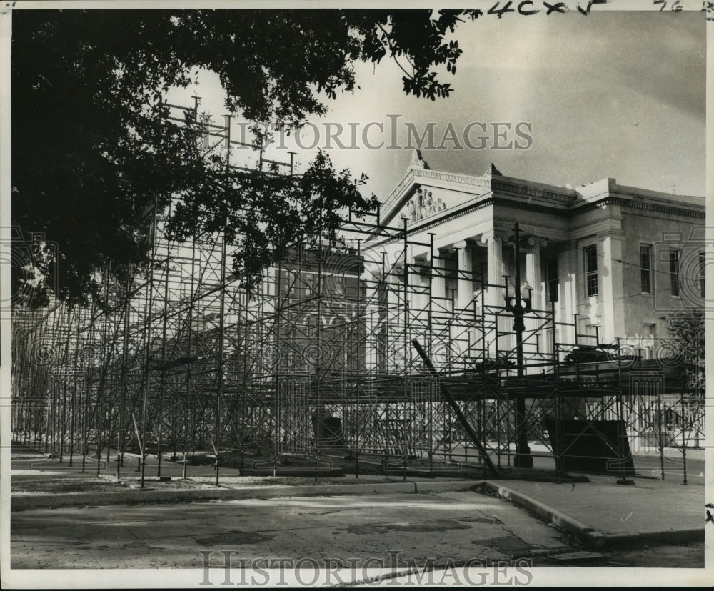 1969 Carnival Stands Steel framework for reviewing stands. - Historic Images