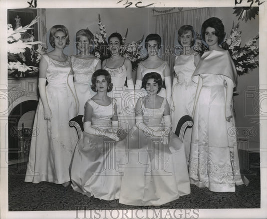 1963 Queen and Her Maids of the Achaeans Ball, Mardi Gras, LA - Historic Images