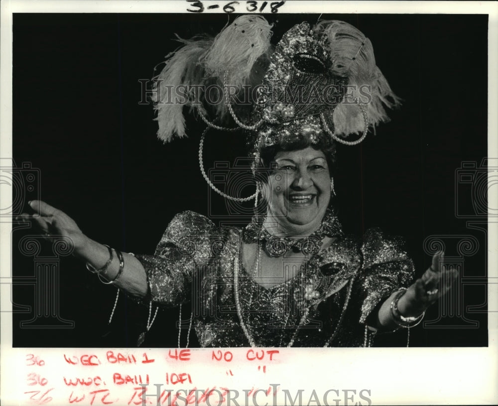 1985 Leonia Nunez of Krewe of Lourdes, Mardi Gras, New Orleans - Historic Images