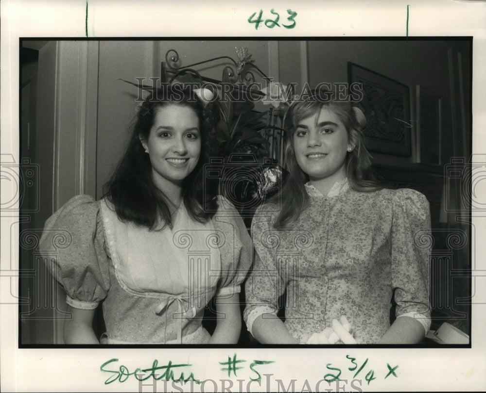 1991 Katherine Saer and Megan Thompson at Carnival Ball - Historic Images