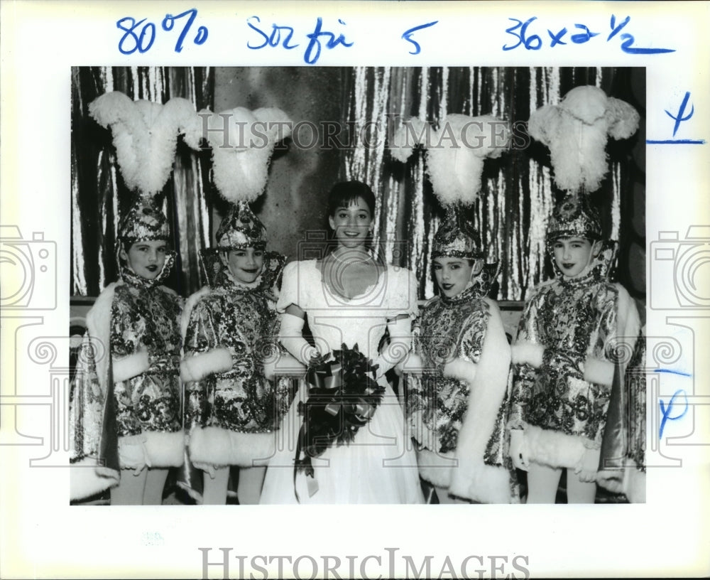 1991 Jennifer Fontenot and her guards at the Athenian Ball - Historic Images