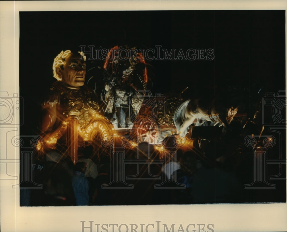 1992 Krewe of Caesar caption Robert H. Carnesi greets the crowd - Historic Images