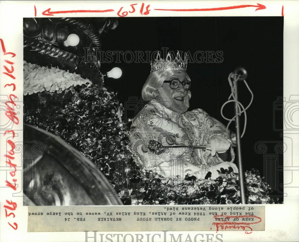 1984 King of Atlas, Carnival Parade, Mardi Gras, New Orleans - Historic Images