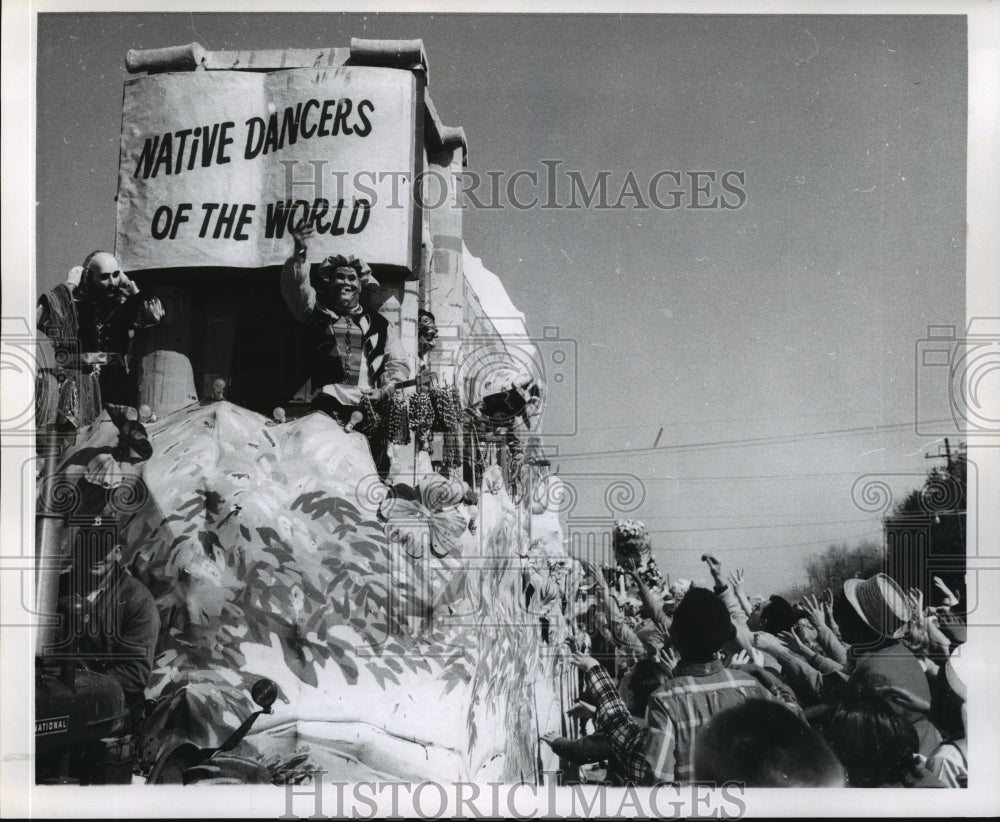 1969 Native Dancers of the World float at a Mardi Gras Parade - Historic Images