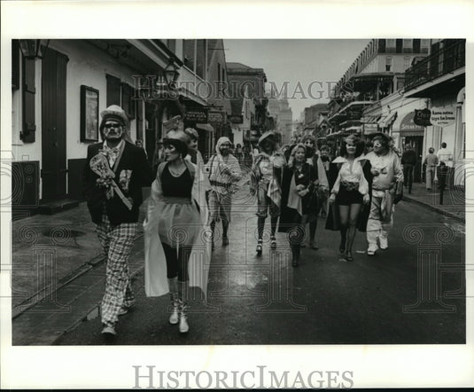 1981 Attendees Take a Walk During Mardi Gras, New Orleans - Historic Images