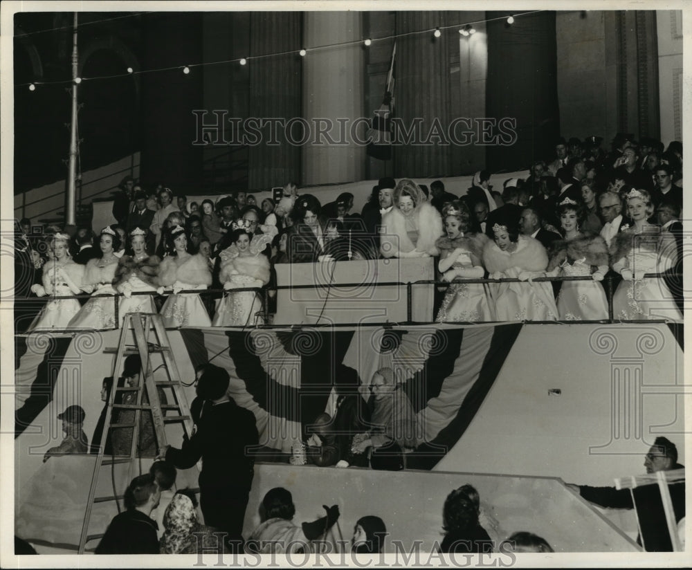 1964 Queen and Maids of Knights of Babylon Parade in New Orleans. - Historic Images