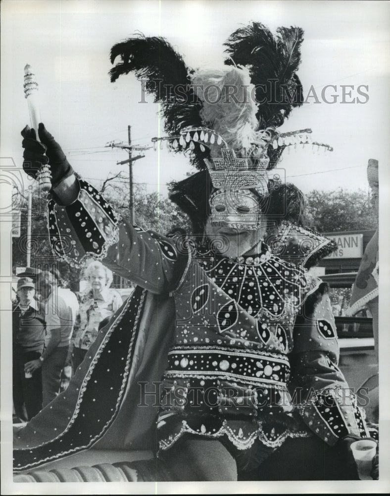 1975 President of Arabi Club at Arabi Parade Mardi Gras, New Orleans - Historic Images