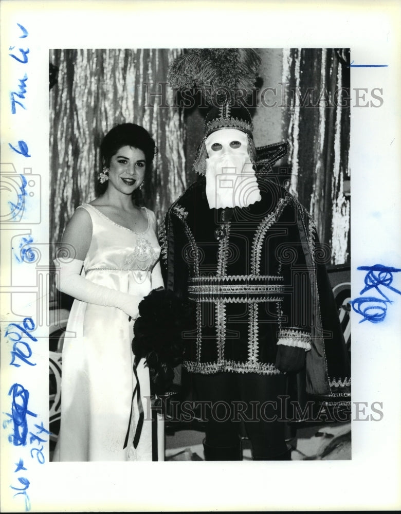 1991 Katherine Cody Riess with a Masker at Mardi Gras, New Orleans - Historic Images