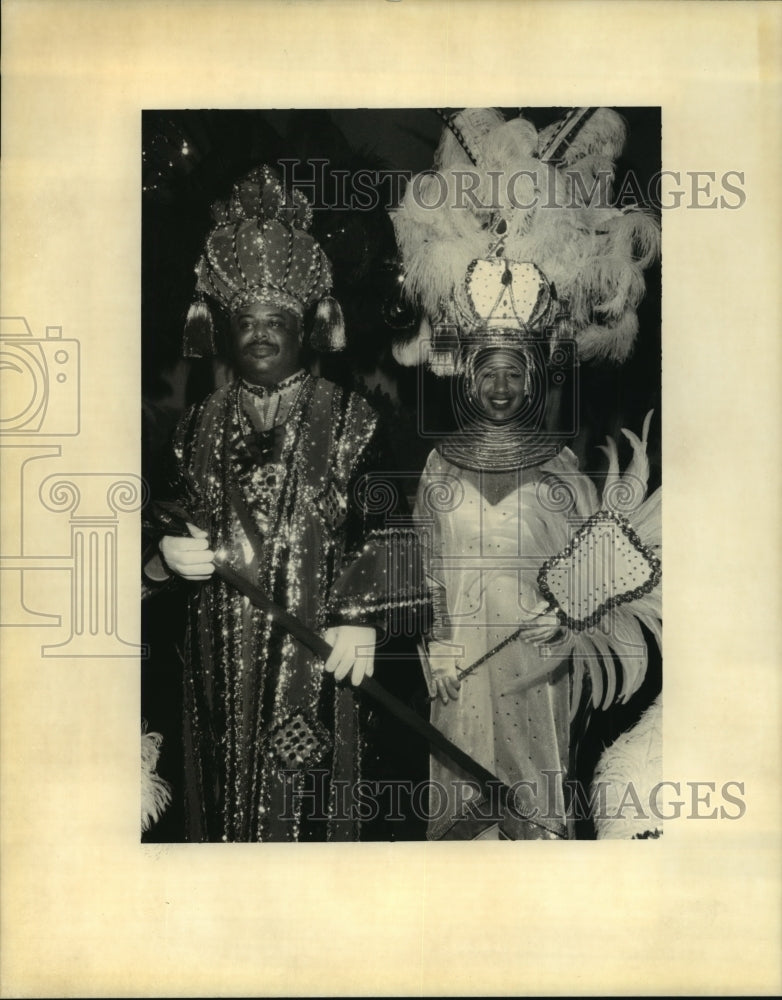 1996 Mardi Gras Agape Carnival Ball King Lewis &amp; Daughter As Queen - Historic Images